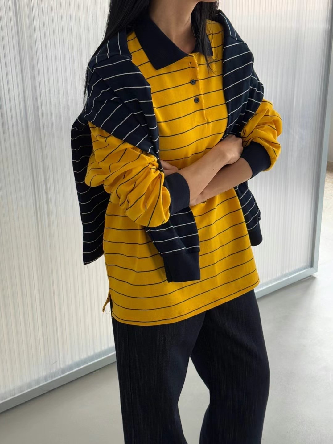 ONE AND直郵韓國代購㊣女裝新款推薦時尚休閑25春夏長袖T恤ONE AND長袖T恤