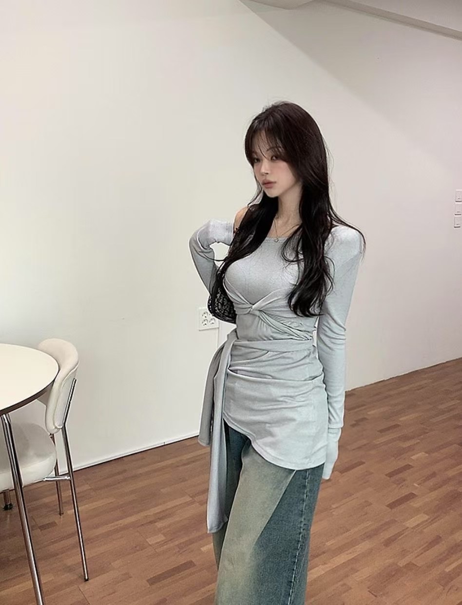 BY RANI-ot韓國㊣直郵東大門代購女裝新品25春夏休閑長袖T恤BY RANI-ot長袖T恤