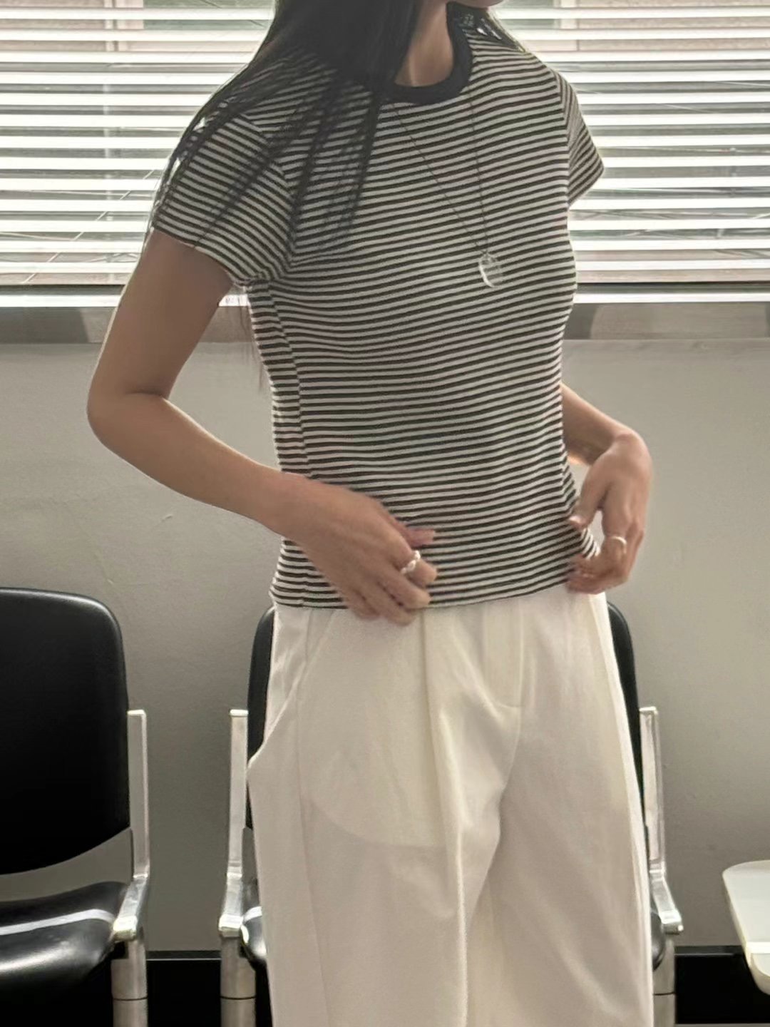 ONE AND直郵韓國代購㊣女裝新品人氣25春夏休閑時尚長袖T恤ONE AND長袖T恤