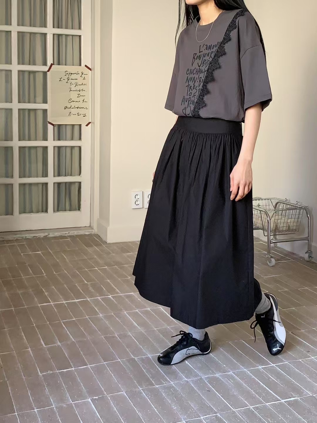 PEETS韓國㊣直郵東大門代購女裝新品推薦25春夏時尚休閑長裙PEETS長裙