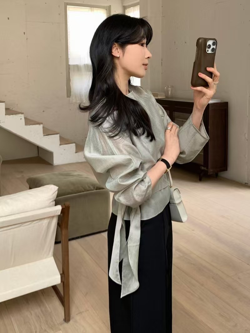 RUBLE韓國直郵㊣女裝新品熱賣推薦時尚休閑人氣25春夏襯衫蕾絲衫RICHMOND襯衫/蕾絲衫