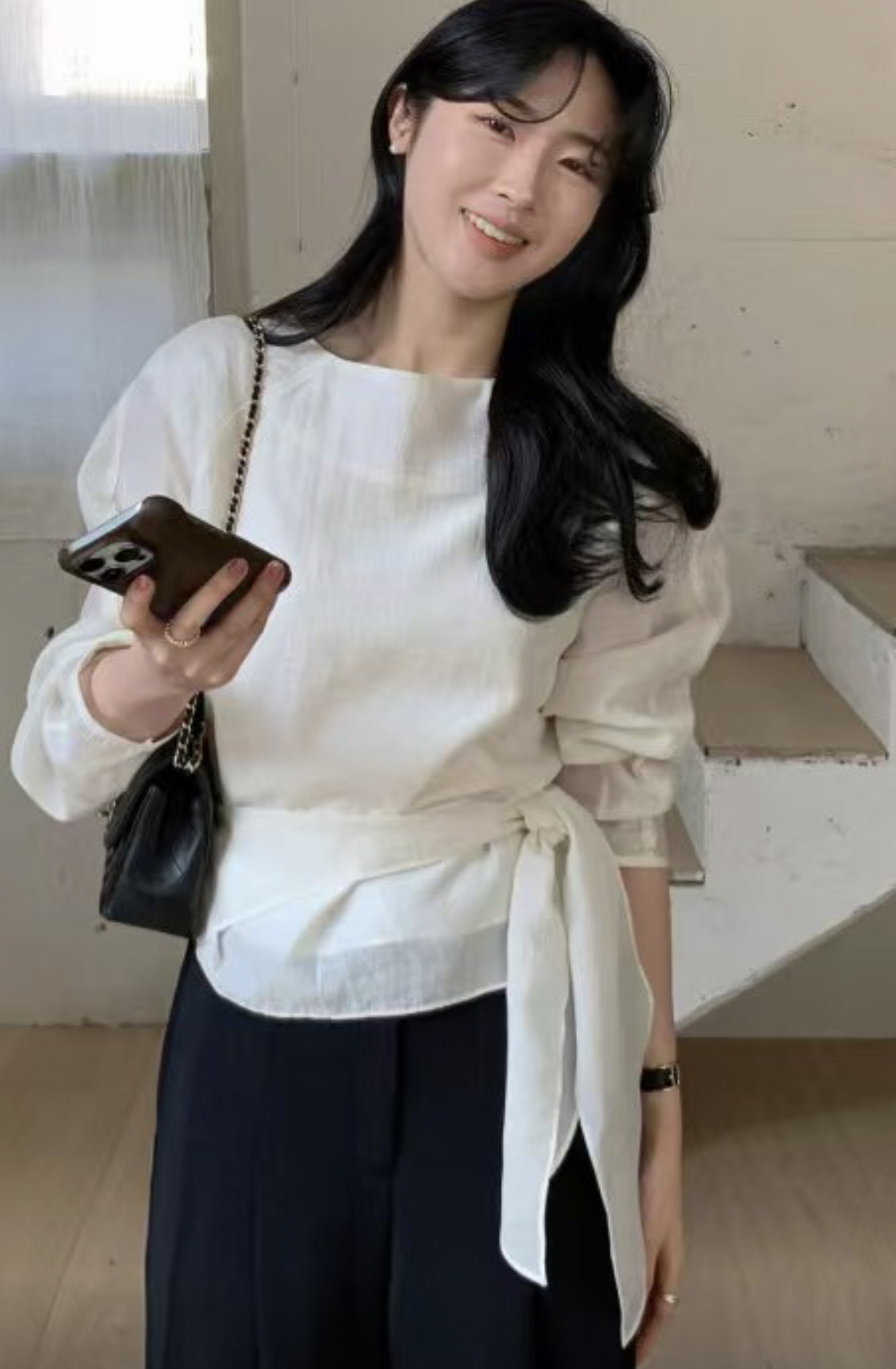 RUBLE韓國直郵㊣女裝新品熱賣推薦時尚休閑人氣25春夏襯衫蕾絲衫RICHMOND襯衫/蕾絲衫