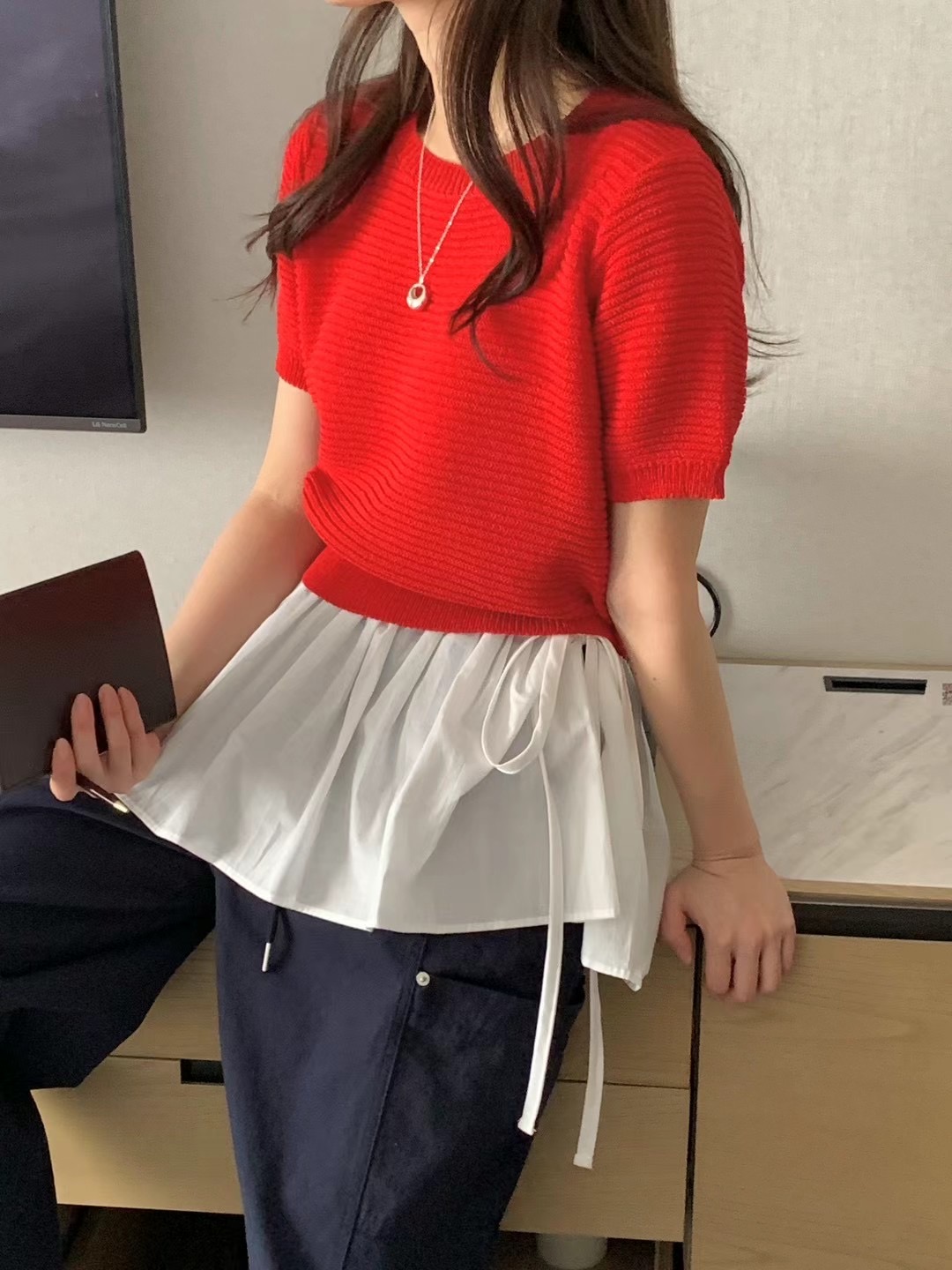 WANDERLUST韓國直郵㊣東大門實拍女裝新款推薦休閑時尚針織衫WANDERLUST針織衫