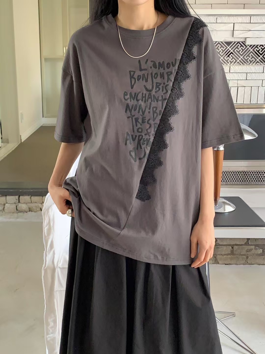 PEETS韓國直郵㊣東大門實拍女裝新款推薦熱賣25春夏人氣T恤PEETST恤圖色1