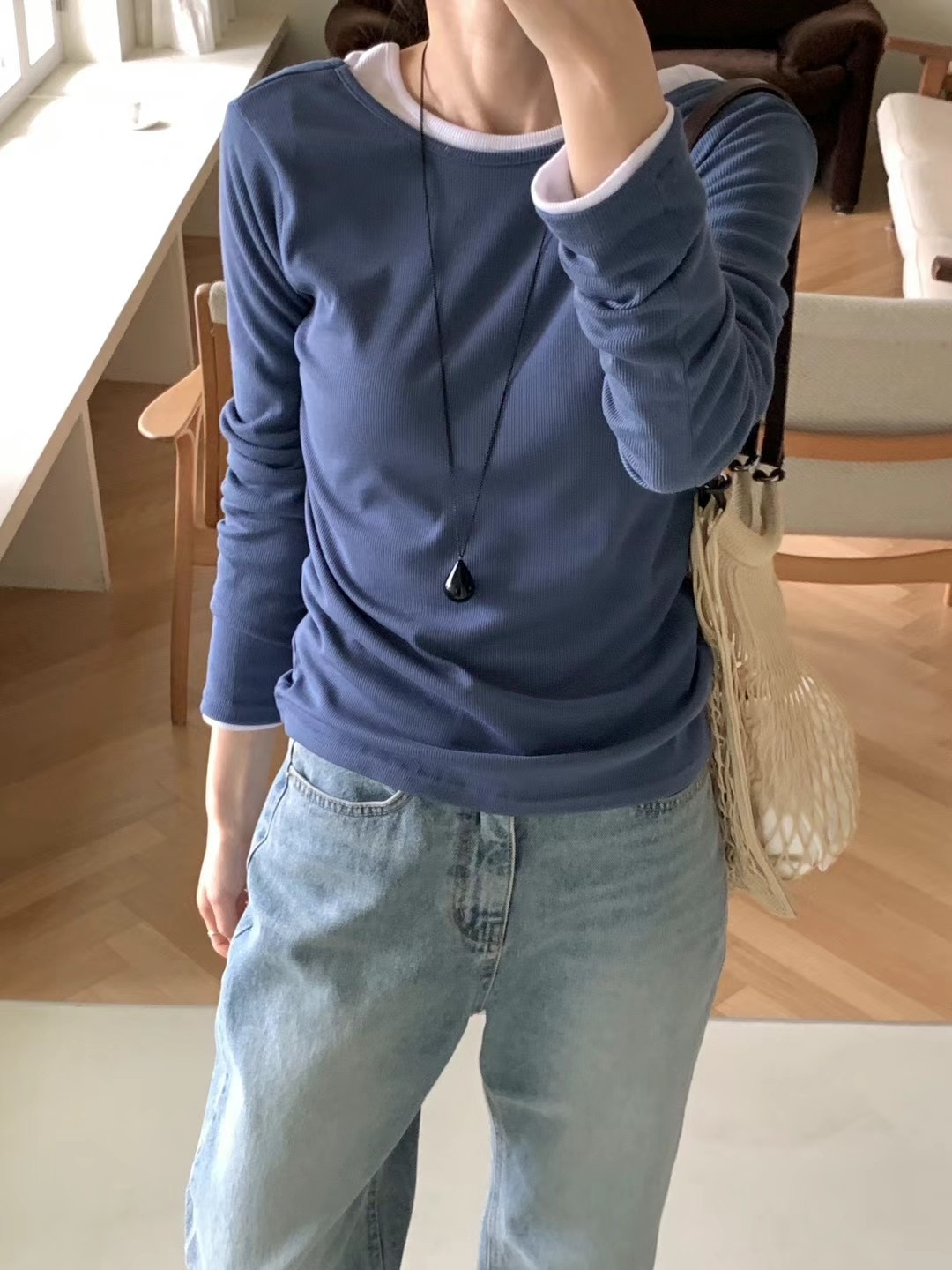 WANDERLUST直郵韓國代購㊣女裝新款熱賣休閑時尚25春夏長袖T恤WANDERLUST長袖T恤