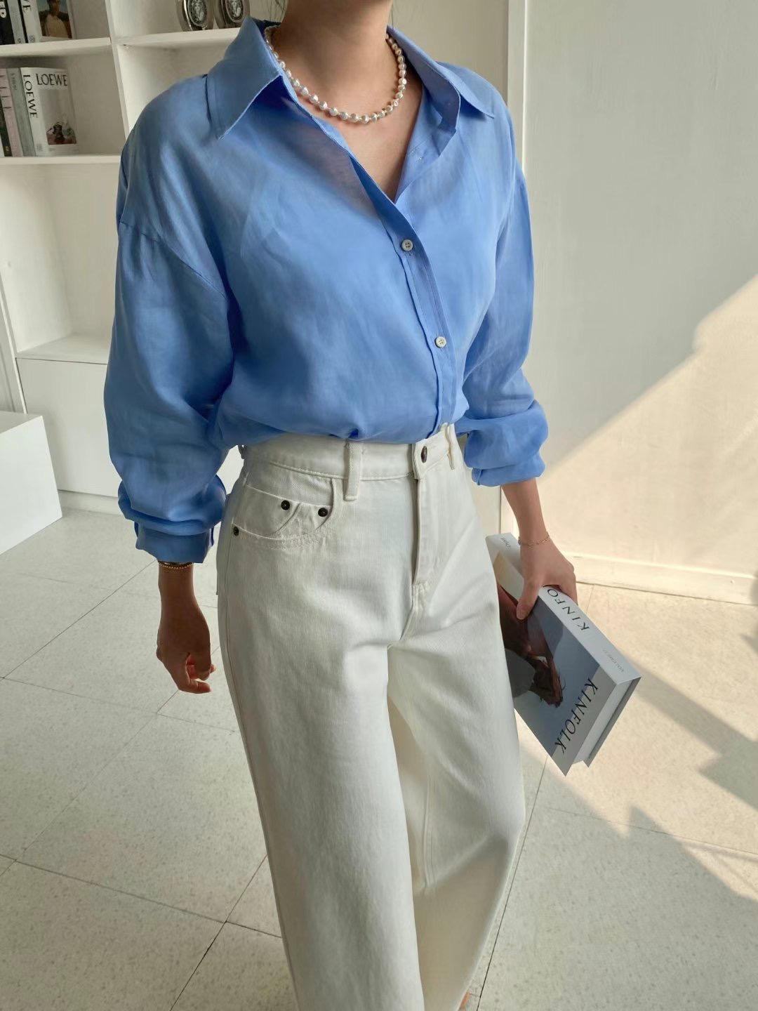 MARFA-말파-T直郵韓國代購㊣女裝新款休閑25春夏襯衫蕾絲衫MARFA-T襯衫/蕾絲衫