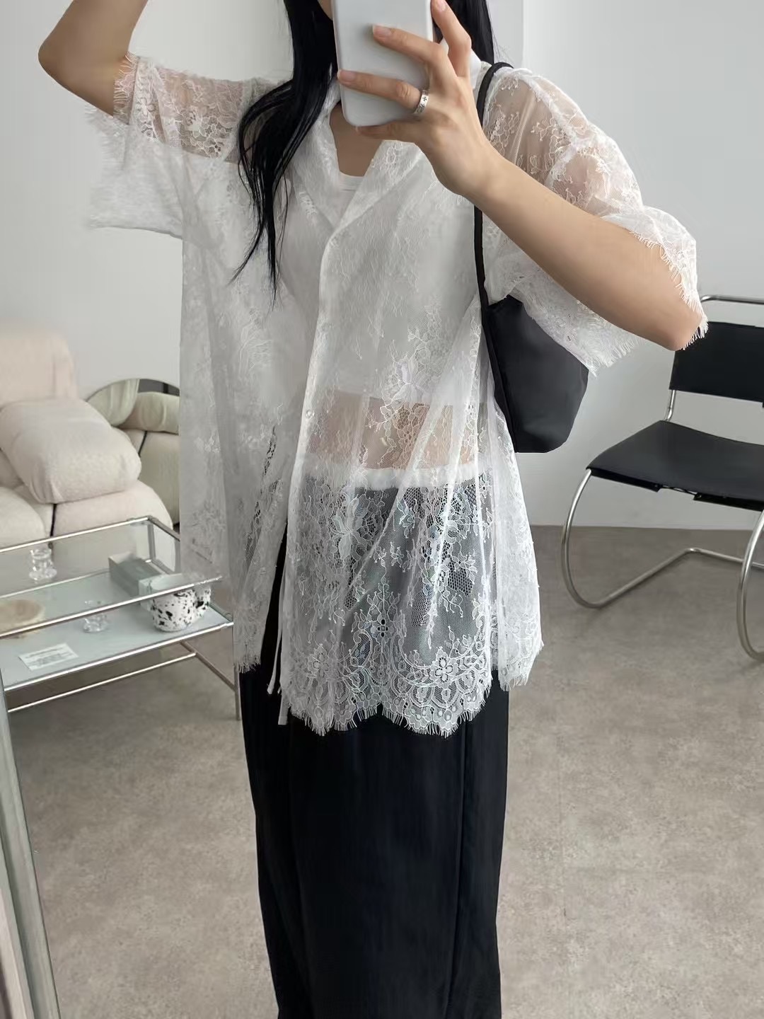 UNPLAN韓國直郵㊣東大門實拍女裝新款人氣熱賣時尚襯衫蕾絲衫UNPLAN襯衫/蕾絲衫