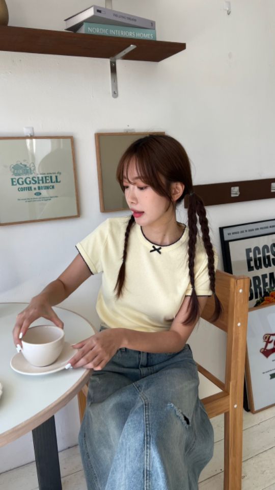 HEY/TO SEWING韓國直郵㊣東大門實拍女裝新品休閑25春夏T恤BY HEY/TO SEWINGT恤