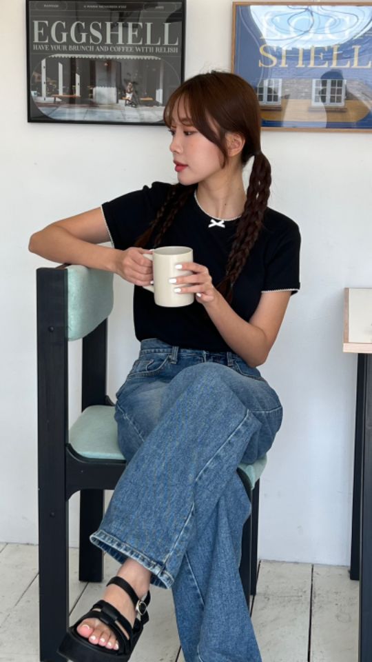 HEY/TO SEWING韓國直郵㊣東大門實拍女裝新品休閑25春夏T恤BY HEY/TO SEWINGT恤