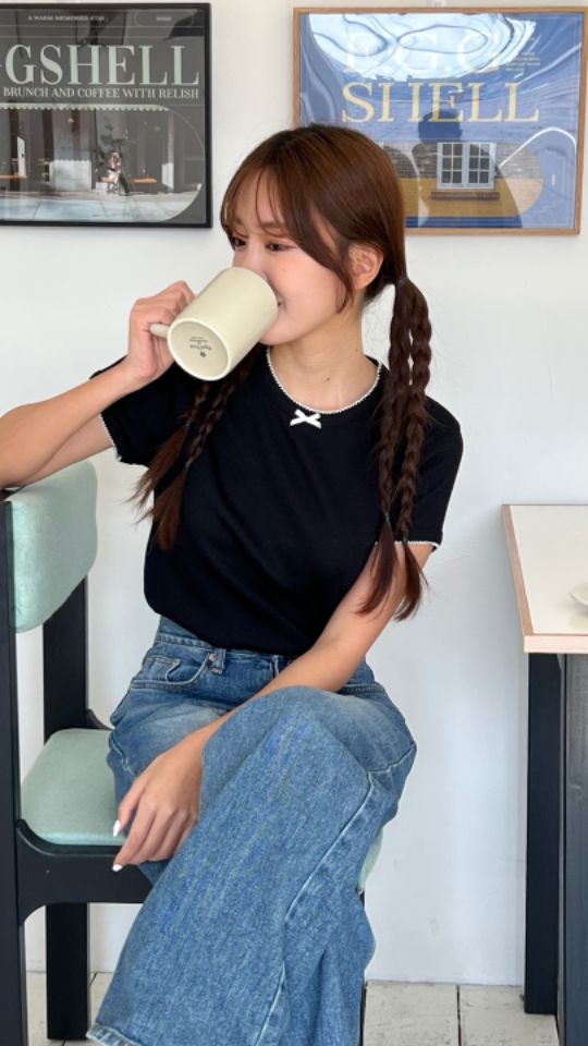 HEY/TO SEWING韓國直郵㊣東大門實拍女裝新品休閑25春夏T恤BY HEY/TO SEWINGT恤圖色2