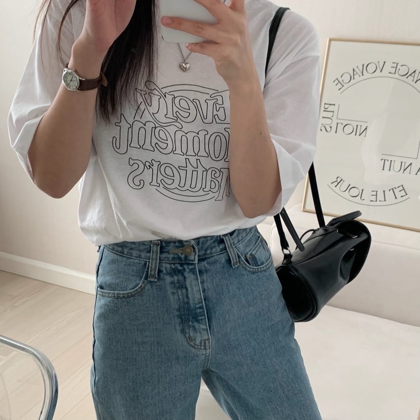 HELLO JINI韓國直郵㊣東大門實拍女裝新款熱賣休閑推薦T恤HELLO JINIT恤圖色2