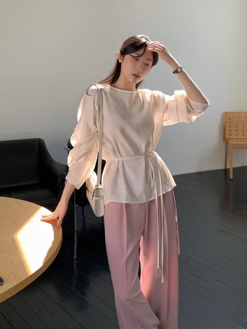 RUBLE韓國直郵㊣女裝新款休閑時尚25春夏熱賣人氣襯衫蕾絲衫RICHMOND襯衫/蕾絲衫圖色2