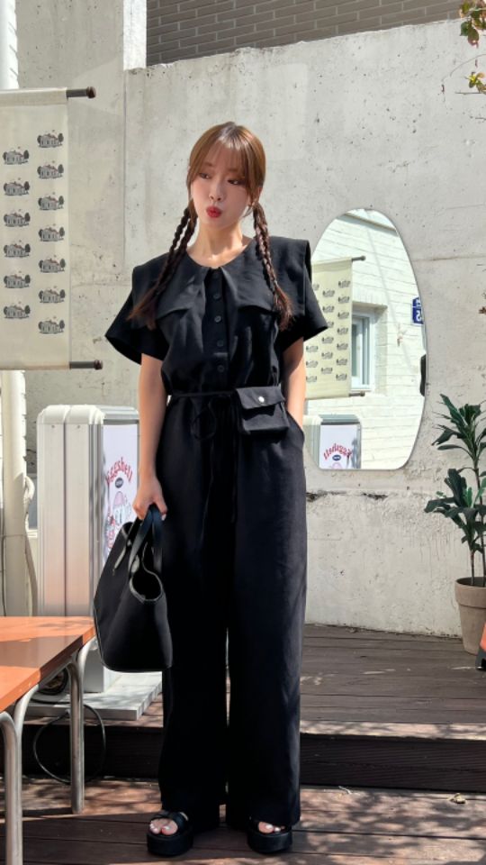 HEY/TO SEWING韓國直郵㊣東大門實拍女裝新品人氣連體褲口袋BY HEY/TO SEWING連體褲