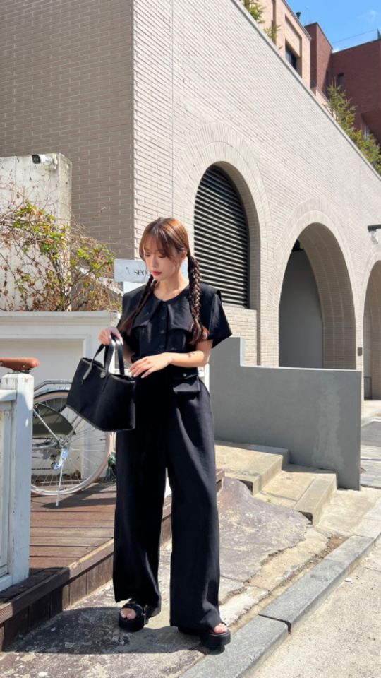 HEY/TO SEWING韓國直郵㊣東大門實拍女裝新品人氣連體褲口袋BY HEY/TO SEWING連體褲