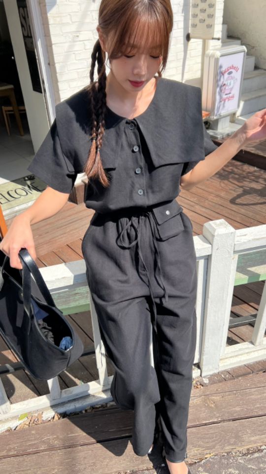 HEY/TO SEWING韓國直郵㊣東大門實拍女裝新品人氣連體褲口袋BY HEY/TO SEWING連體褲