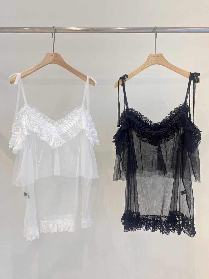 MAISONDEGLORY韓國㊣直郵東大門代購女裝新品休閑吊帶背心蕾絲緊身MAISON DE GLORY吊帶/背心
