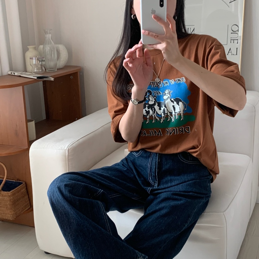 FROMJINI韓國直郵㊣東大門實拍女裝新款熱賣25春夏人氣時尚T恤FROMJINIT恤