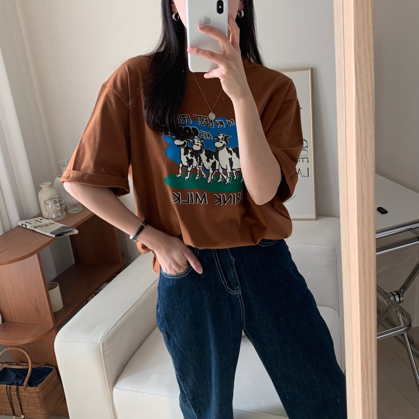 FROMJINI韓國直郵㊣東大門實拍女裝新款熱賣25春夏人氣時尚T恤FROMJINIT恤