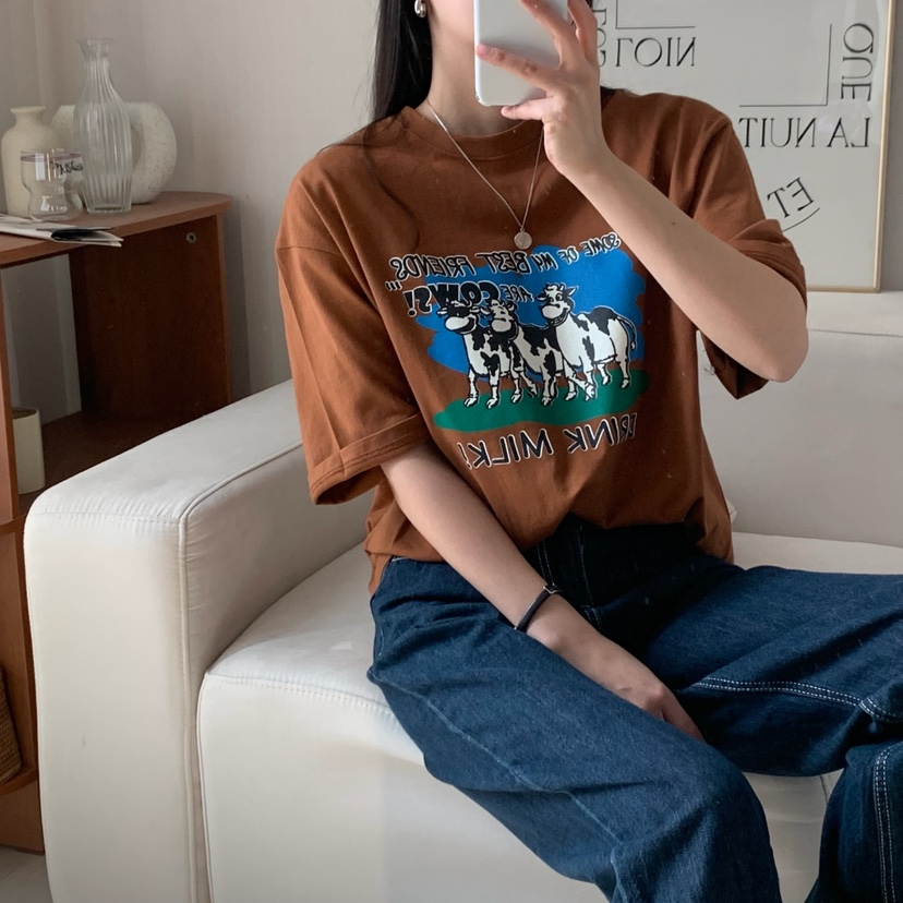 FROMJINI韓國直郵㊣東大門實拍女裝新款熱賣25春夏人氣時尚T恤FROMJINIT恤圖色2