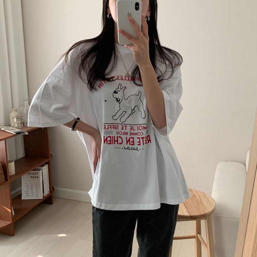 FROMJINI直郵韓國代購㊣女裝新品人氣25春夏休閑推薦時尚T恤FROMJINIT恤圖色2