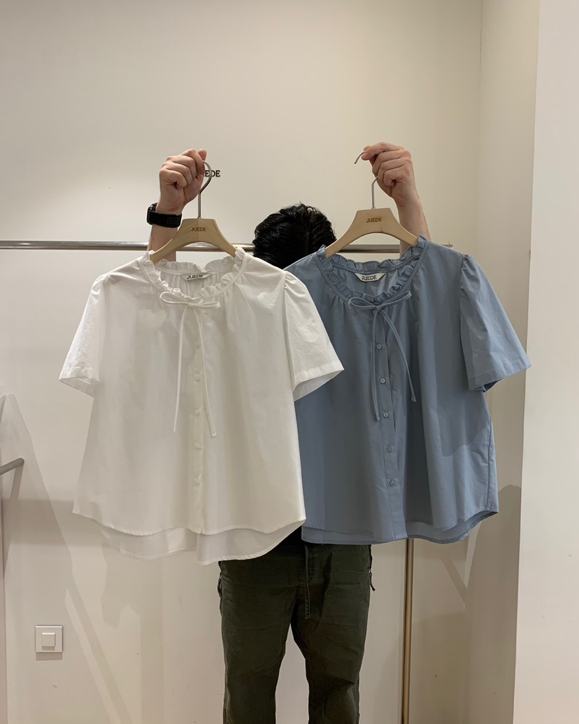 JUEDE(此品牌容易投訴)韓國㊣直郵東大門代購女裝新品25春夏襯衫蕾絲衫JUEDE襯衫/蕾絲衫