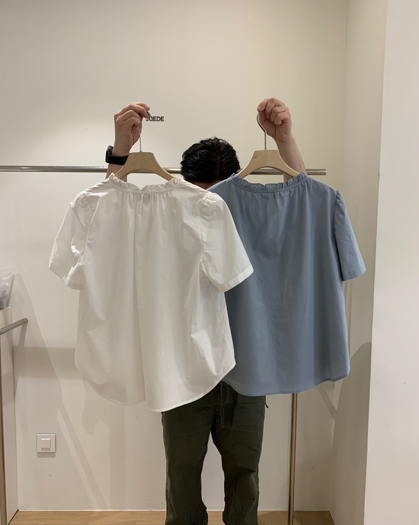 JUEDE(此品牌容易投訴)韓國㊣直郵東大門代購女裝新品25春夏襯衫蕾絲衫JUEDE襯衫/蕾絲衫