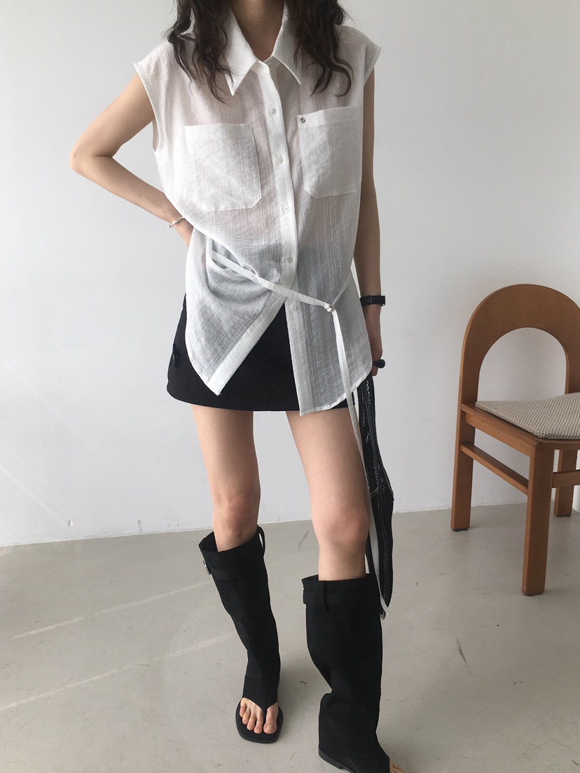 MONDAYMORING韓國直郵㊣女裝新款25春夏時尚人氣襯衫蕾絲衫MONDAYMORING襯衫/蕾絲衫