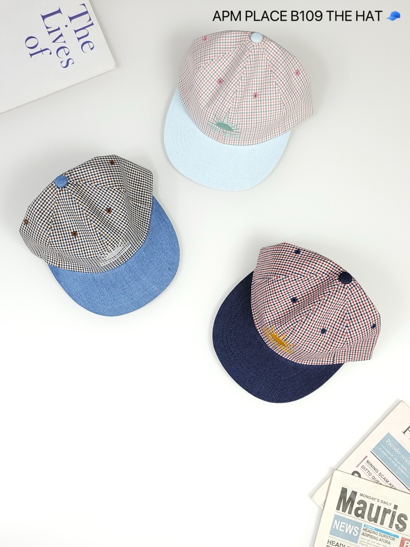 THE HAT-P直郵韓國代購㊣女裝新品休閑人氣時尚25春夏帽子格紋THE HAT帽子