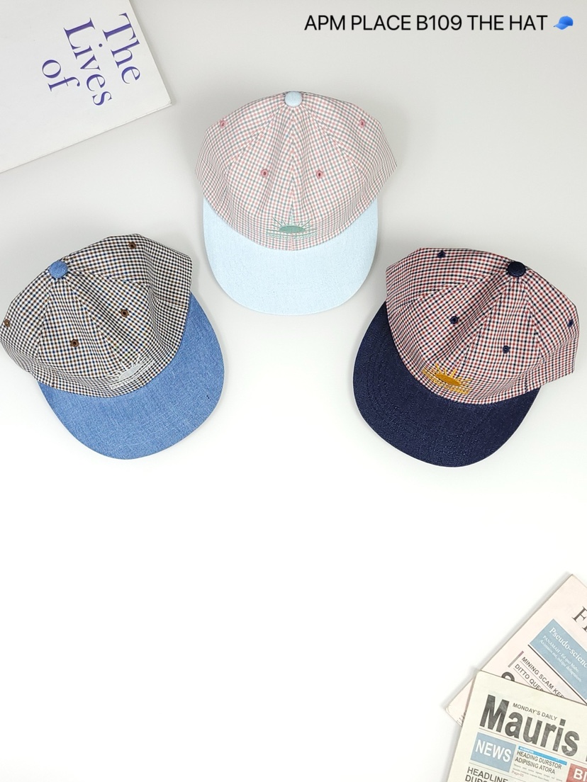 THE HAT-P直郵韓國代購㊣女裝新品休閑人氣時尚25春夏帽子格紋THE HAT帽子