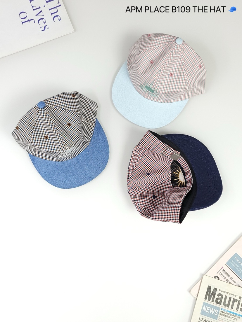 THE HAT-P直郵韓國代購㊣女裝新品休閑人氣時尚25春夏帽子格紋THE HAT帽子