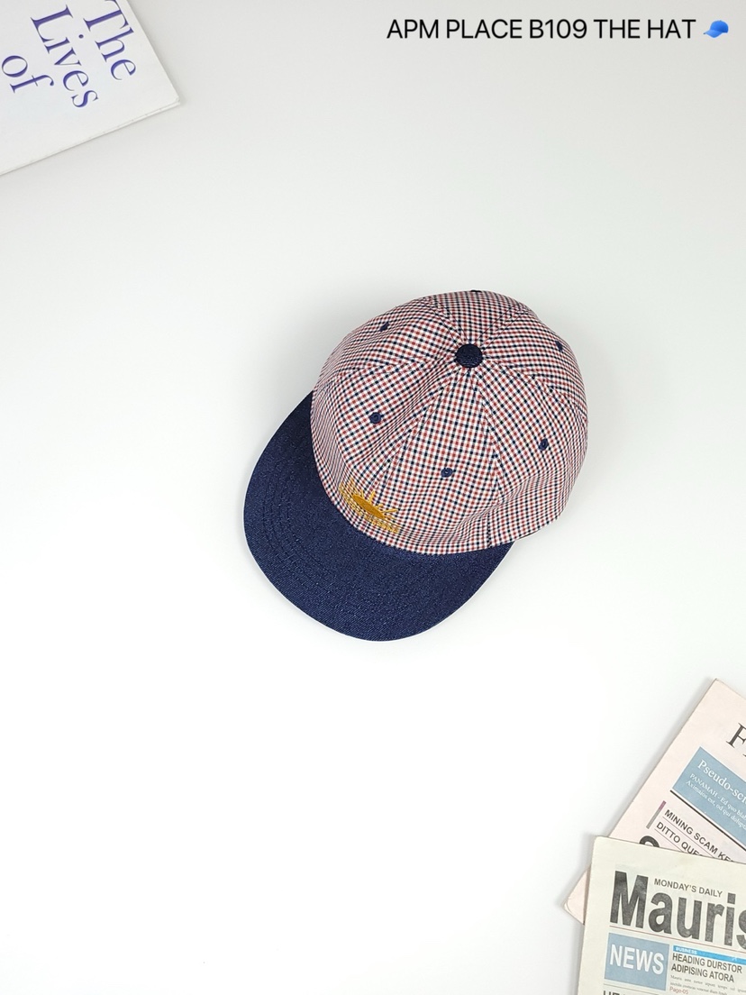 THE HAT-P直郵韓國代購㊣女裝新品休閑人氣時尚25春夏帽子格紋THE HAT帽子圖色3