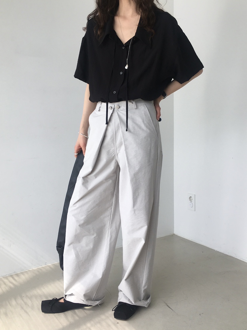 MONDAYMORING直郵韓國代購㊣女裝新品時尚25春夏休閑休閑褲MONDAYMORING休閑褲