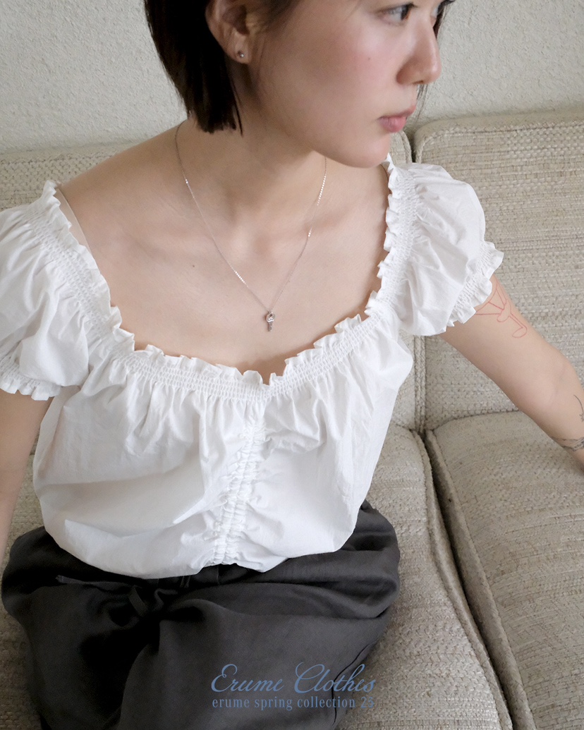 ERUME韓國㊣直郵東大門代購女裝新品休閑人氣推薦襯衫蕾絲衫ERUME襯衫/蕾絲衫