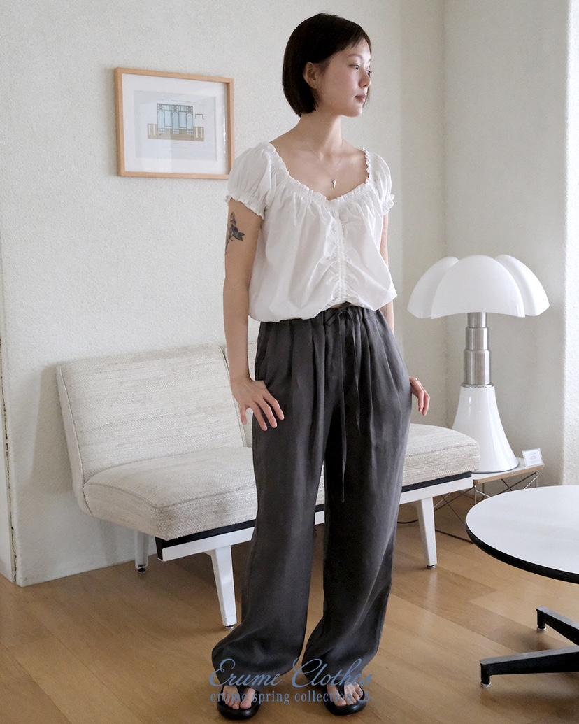 ERUME韓國㊣直郵東大門代購女裝新品休閑人氣推薦襯衫蕾絲衫ERUME襯衫/蕾絲衫