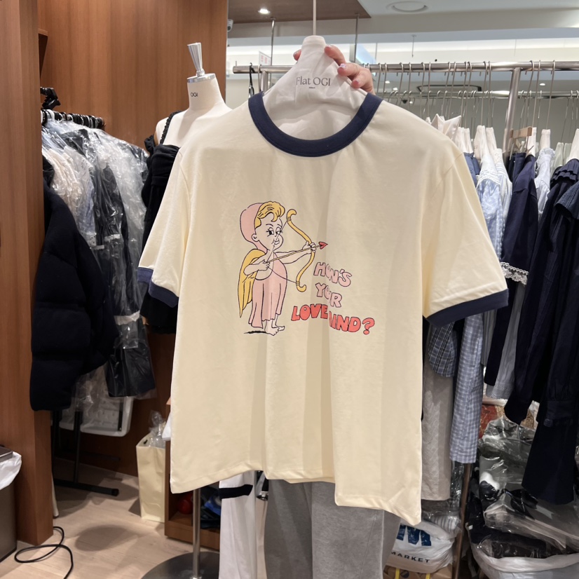 OGI韓國直郵㊣東大門實拍女裝新品推薦休閑人氣25春夏熱賣T恤FLat OGIT恤