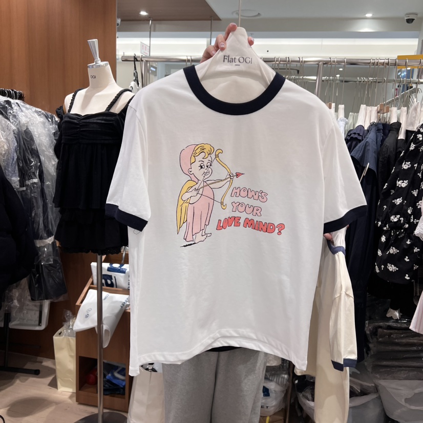 OGI韓國直郵㊣東大門實拍女裝新品推薦休閑人氣25春夏熱賣T恤FLat OGIT恤圖色2