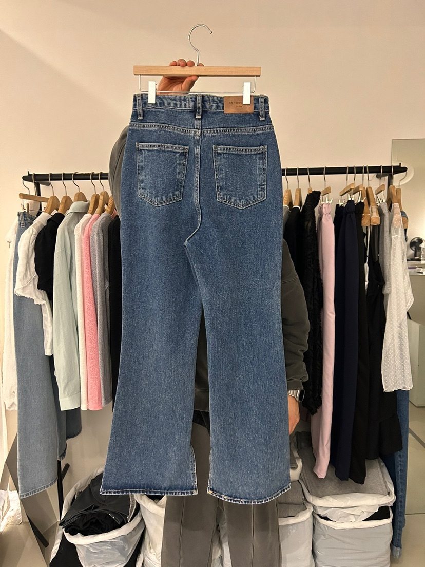 AS THOUGHT直郵韓國代購㊣女裝新品人氣休閑25春夏時尚牛仔褲AS THOUGHT牛仔褲