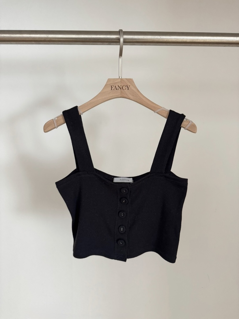SOMETHING-L韓國直郵㊣東大門實拍女裝新品休閑25春夏吊帶背心Something/FANCY吊帶/背心圖色3