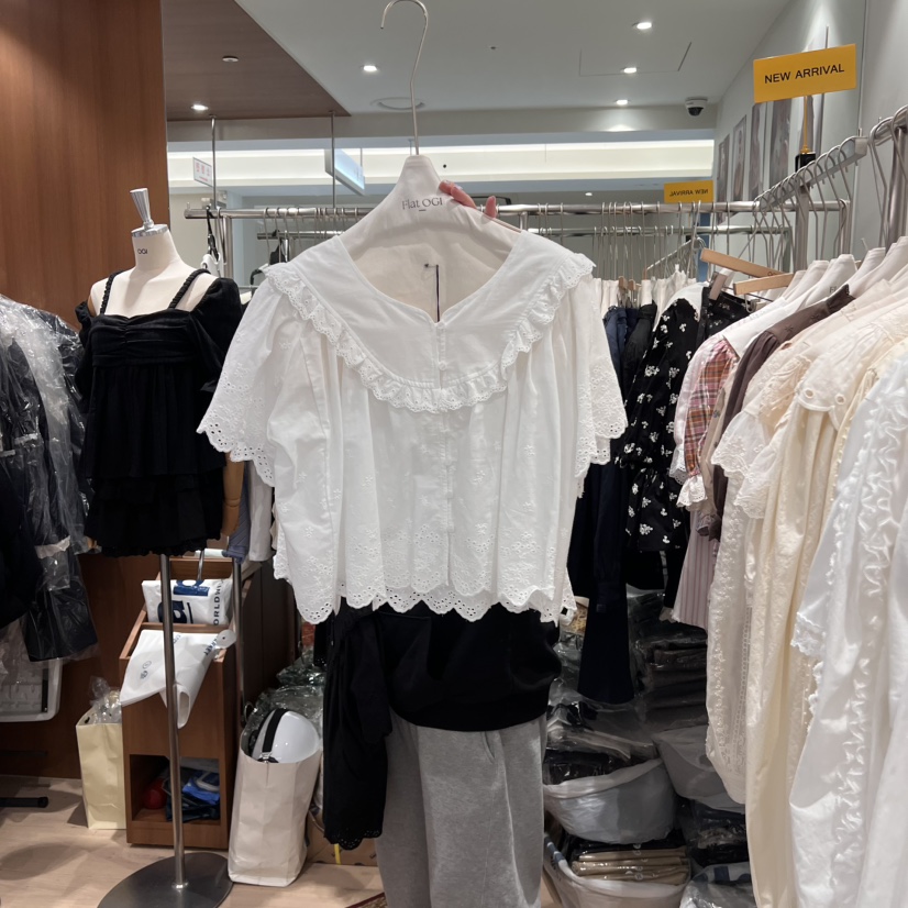 OGI韓國直郵㊣女裝新品時尚熱賣25春夏人氣休閑推薦襯衫蕾絲衫FLat OGI襯衫/蕾絲衫