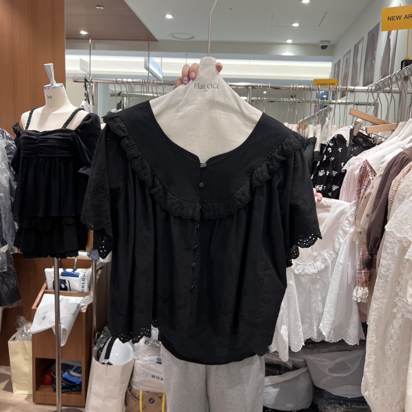 OGI韓國直郵㊣女裝新品時尚熱賣25春夏人氣休閑推薦襯衫蕾絲衫FLat OGI襯衫/蕾絲衫圖色2