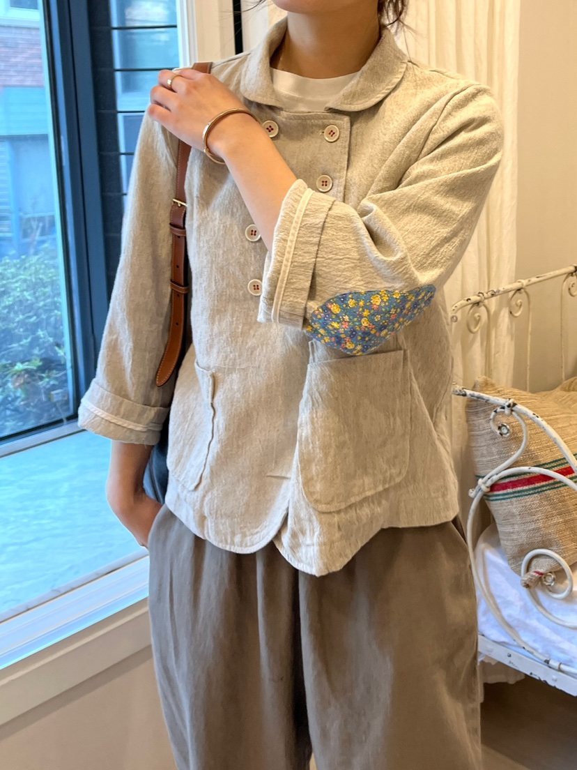 AT NOTE直郵韓國代購㊣女裝新品時尚人氣推薦夾克亞麻雙層AT NOTE夾克