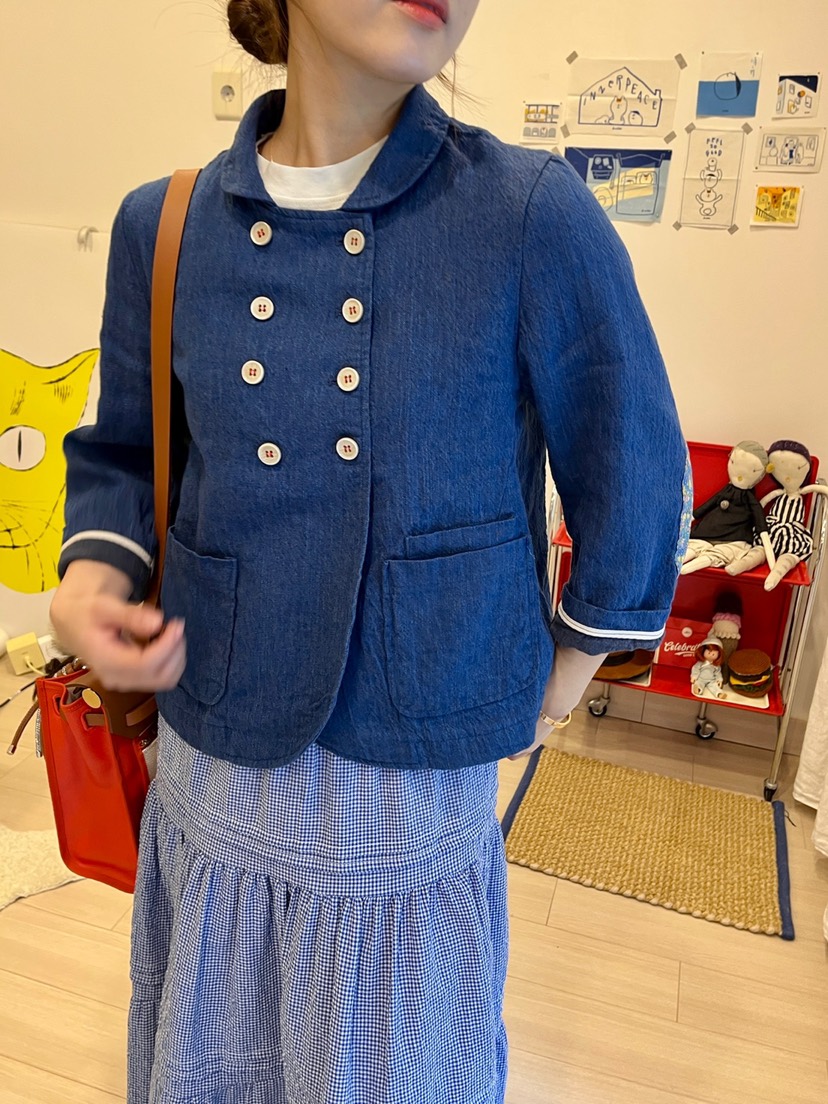 AT NOTE直郵韓國代購㊣女裝新品時尚人氣推薦夾克亞麻雙層AT NOTE夾克