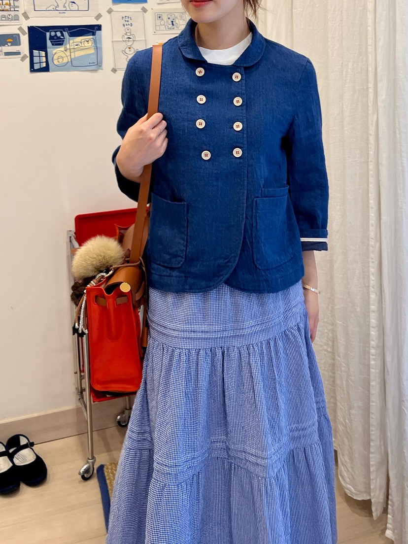 AT NOTE直郵韓國代購㊣女裝新品時尚人氣推薦夾克亞麻雙層AT NOTE夾克