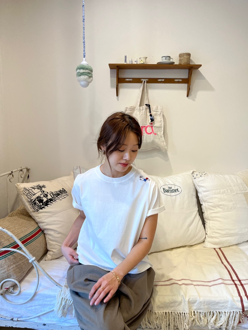 AT NOTE直郵韓國代購㊣女裝新款休閑25春夏人氣T恤刺繡貝雷AT NOTET恤