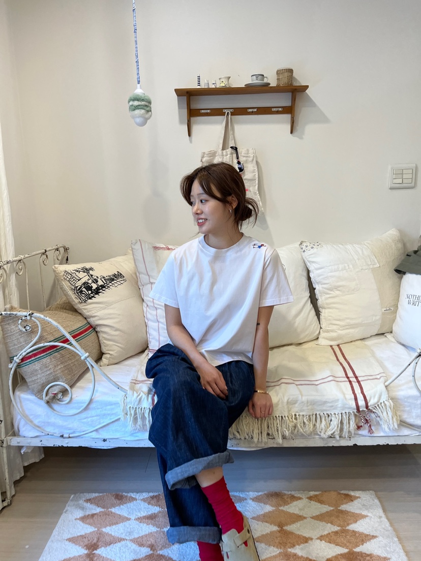 AT NOTE直郵韓國代購㊣女裝新款休閑25春夏人氣T恤刺繡貝雷AT NOTET恤