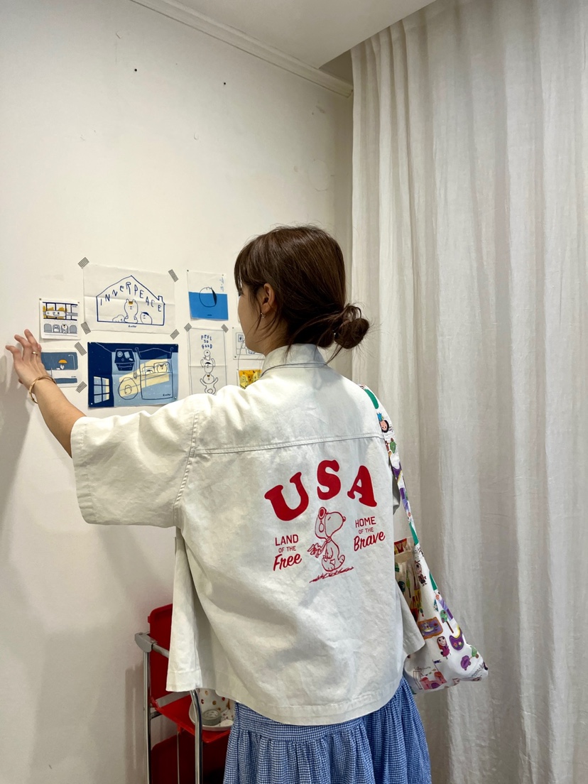 AT NOTE韓國㊣直郵東大門代購女裝新品25春夏襯衫蕾絲衫史努比AT NOTE襯衫/蕾絲衫