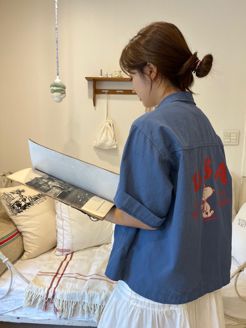 AT NOTE韓國㊣直郵東大門代購女裝新品25春夏襯衫蕾絲衫史努比AT NOTE襯衫/蕾絲衫