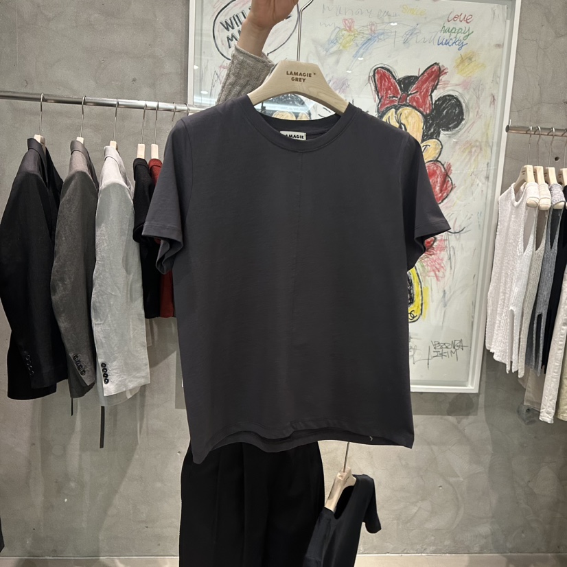 LAMAGIEPIE韓國直郵㊣女裝新品時尚熱賣25春夏休閑人氣推薦T恤LAMAGIE GREYT恤圖色5