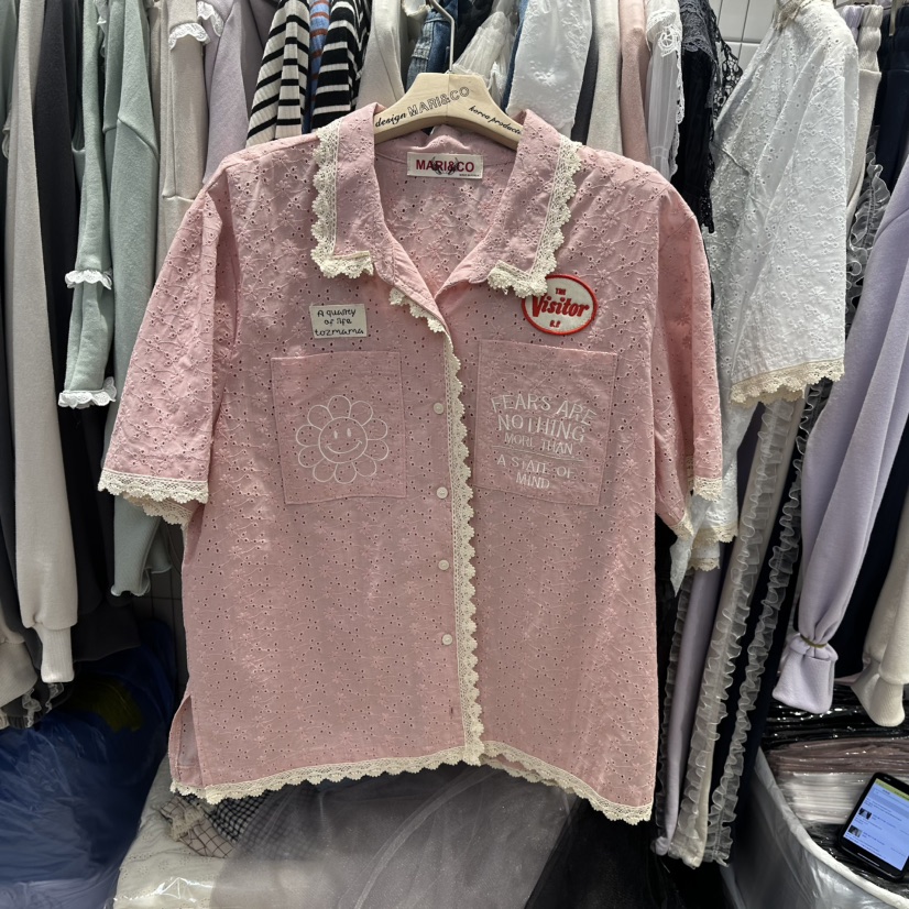 MARI CO直郵韓國代購㊣女裝新款熱賣25春夏時尚襯衫蕾絲衫MARI CO襯衫/蕾絲衫圖色2