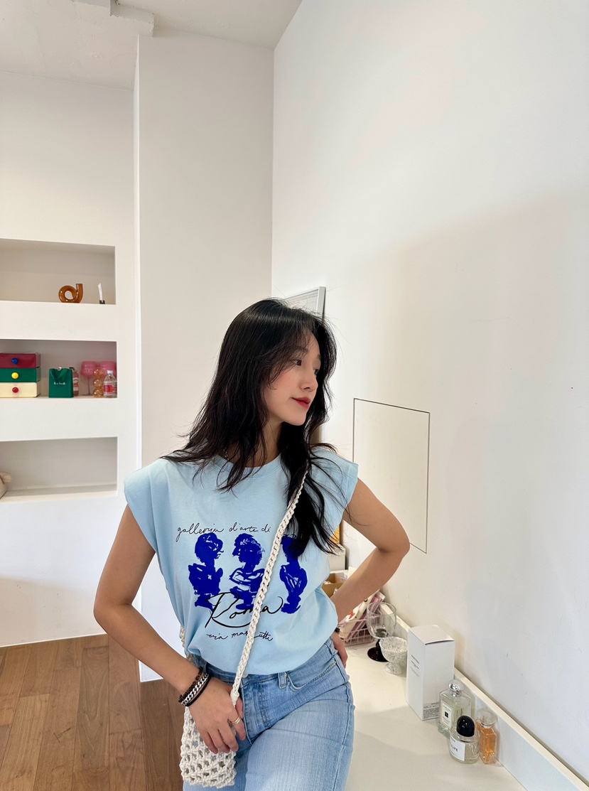 KIFF直郵韓國代購㊣女裝新款時尚25春夏休閑推薦熱賣吊帶背心KIFF吊帶/背心